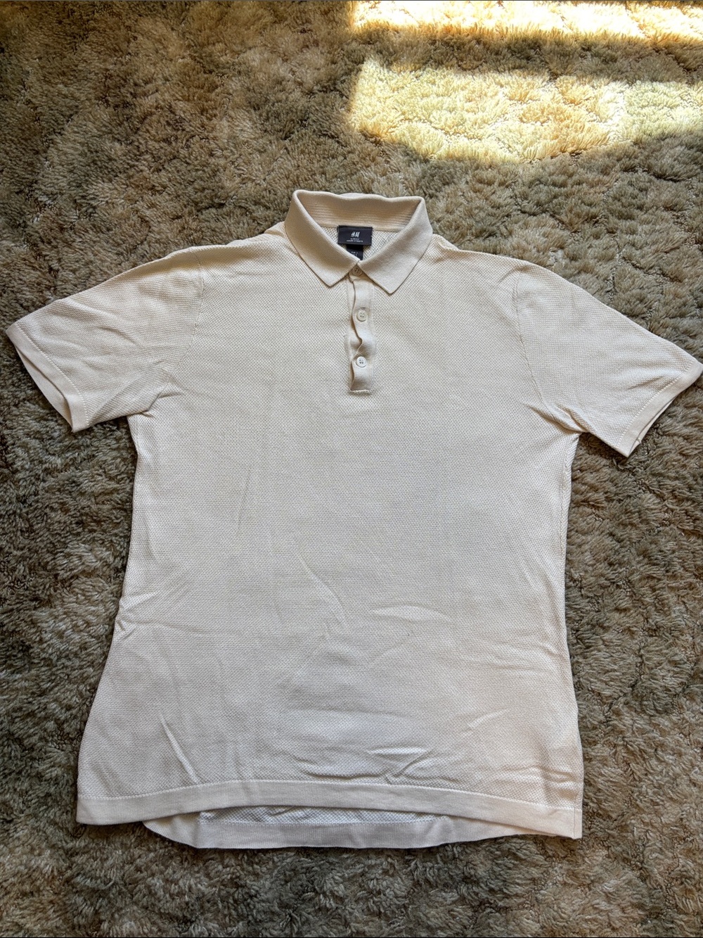 H&M Men’s Slim fit Cream Polo Shirt